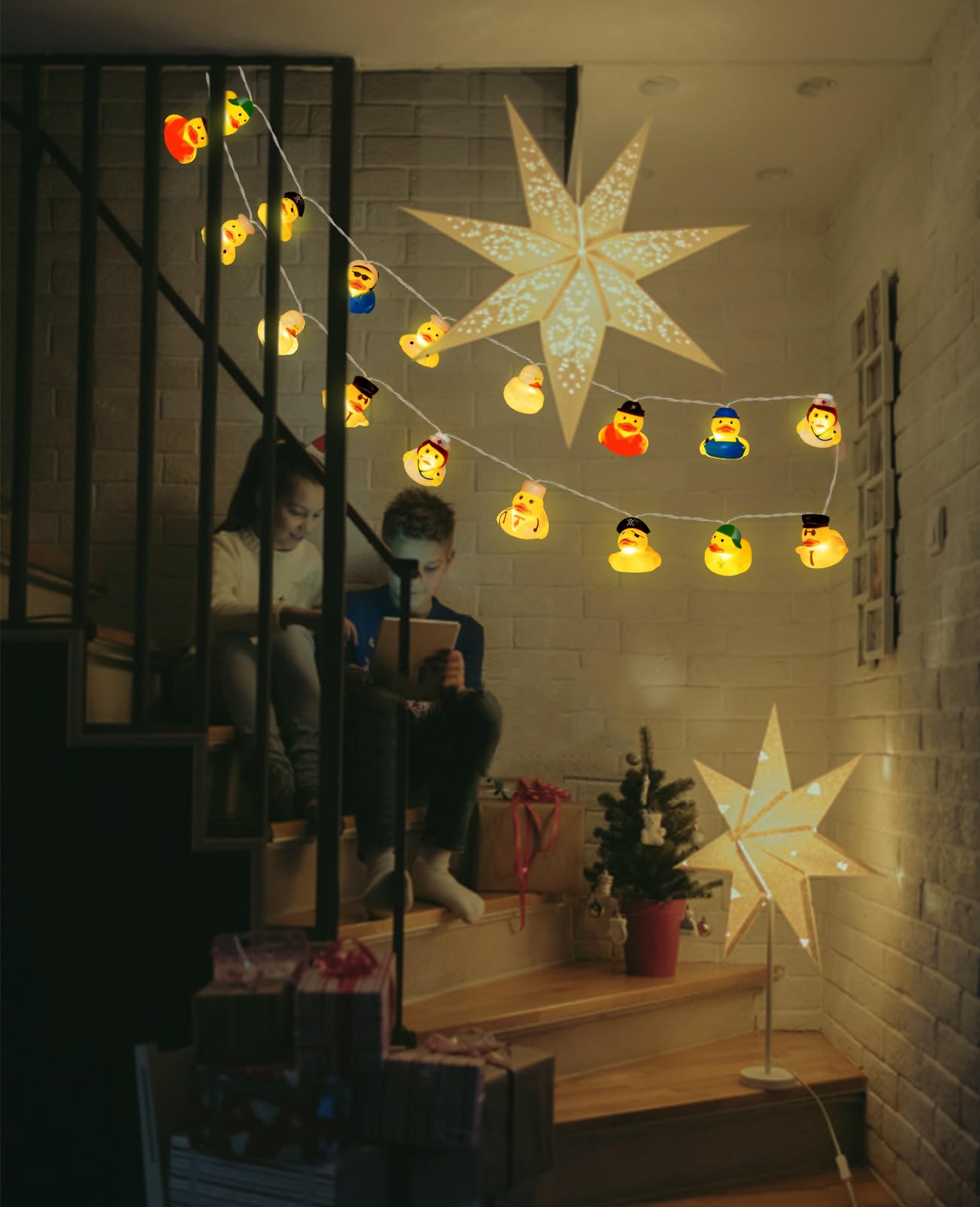 AceList 20 LED Duck String Lights - Battery Operated, 9.8ft Long, Yellow Duckling Decor for Kids Bedrooms and Play Areas