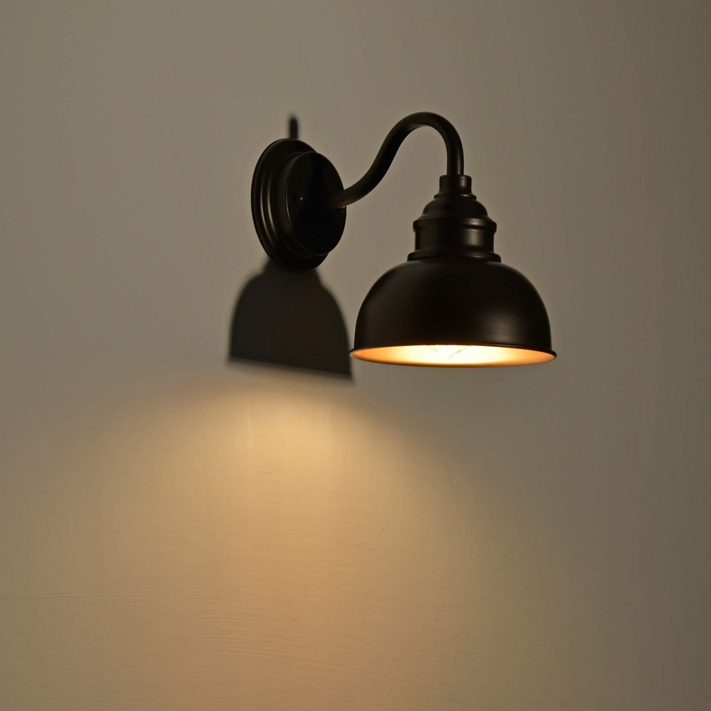 ACLand Farmhouse Vanity Wall Sconce, Metal Gooseneck Barn Light Fixture, Oil Rubbed Bronze, 2 Pack W7.5in Barn, Model A40220