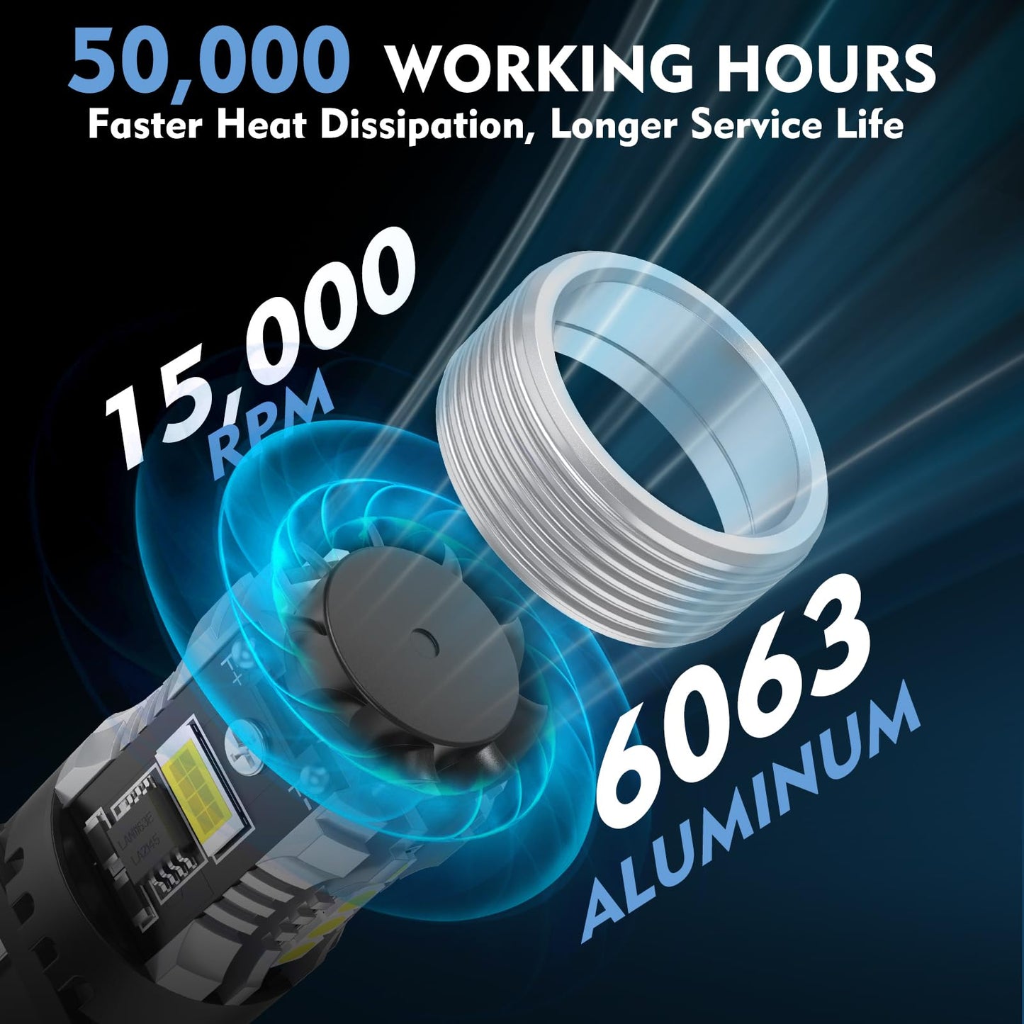 AINOSEIN LED Bulb 3156/3157 White for Reverse Light, Error Free, Built-in Resistor, Aluminum, Brighter Than 3030, Anti Hyper Flash