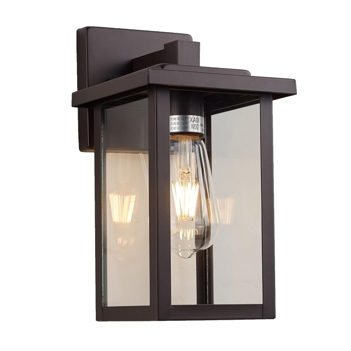 ACLand Outdoor Wall Lantern Light Fixture 2 Pack, 11 Inch, Oil Rubbed Bronze, Clear Water Glass, Model A400221