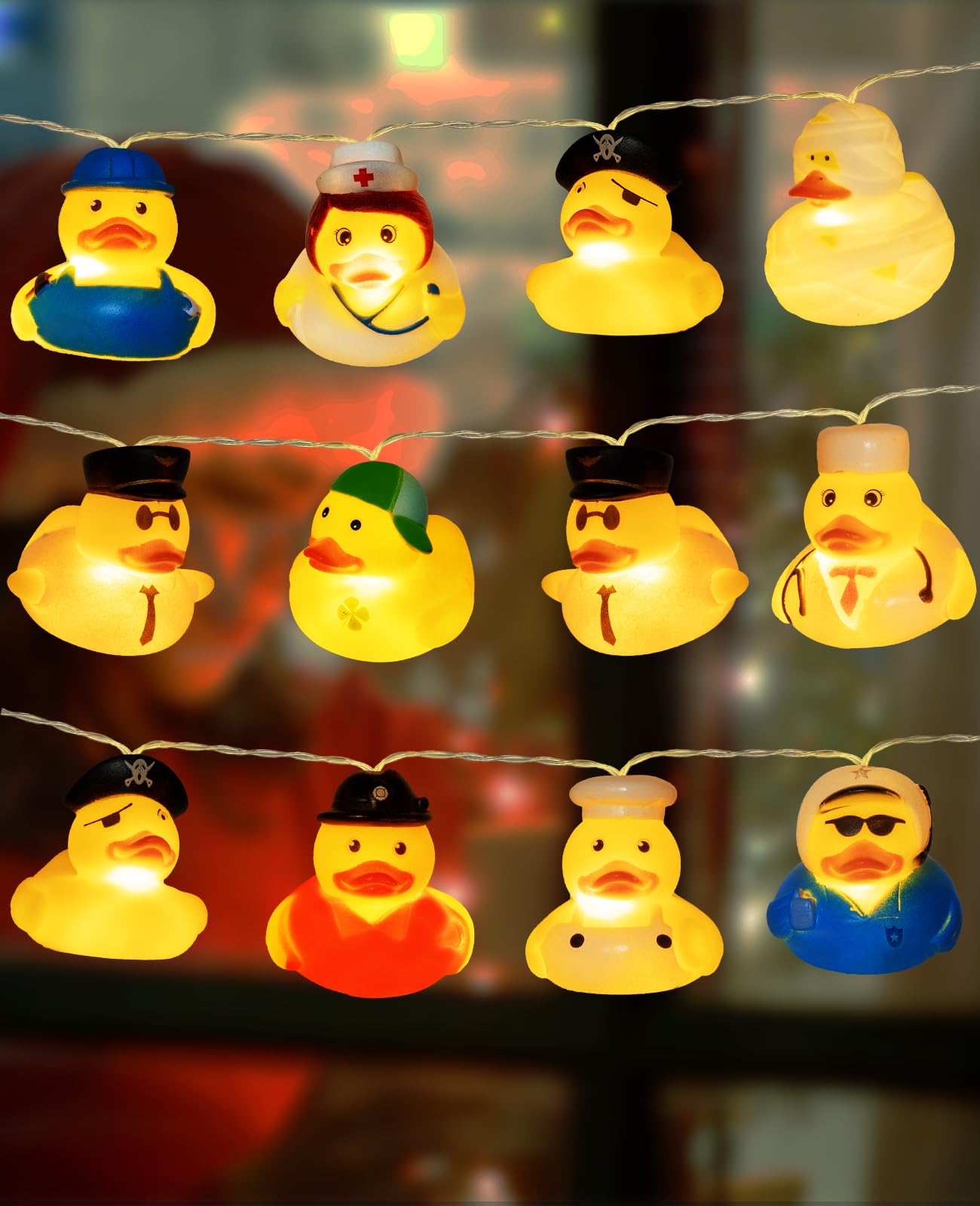 AceList 20 LED Duck String Lights - Battery Operated, 9.8ft Long, Yellow Duckling Decor for Kids Bedrooms and Play Areas