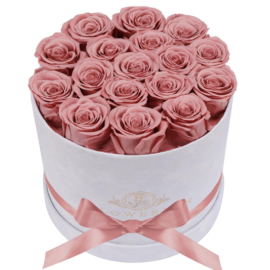 Prifroti 17 Flowers in a Luxury Suede Box, Birthday Gifts for Women, Preserved Flowers, Mothers Day Roses Gift for Mom, Dusty Rose